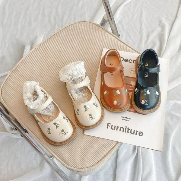 New Girls Princess Leather Shoes 2023 Spring